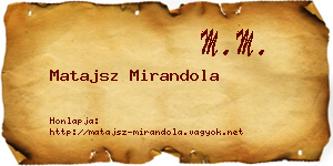Matajsz Mirandola névjegykártya